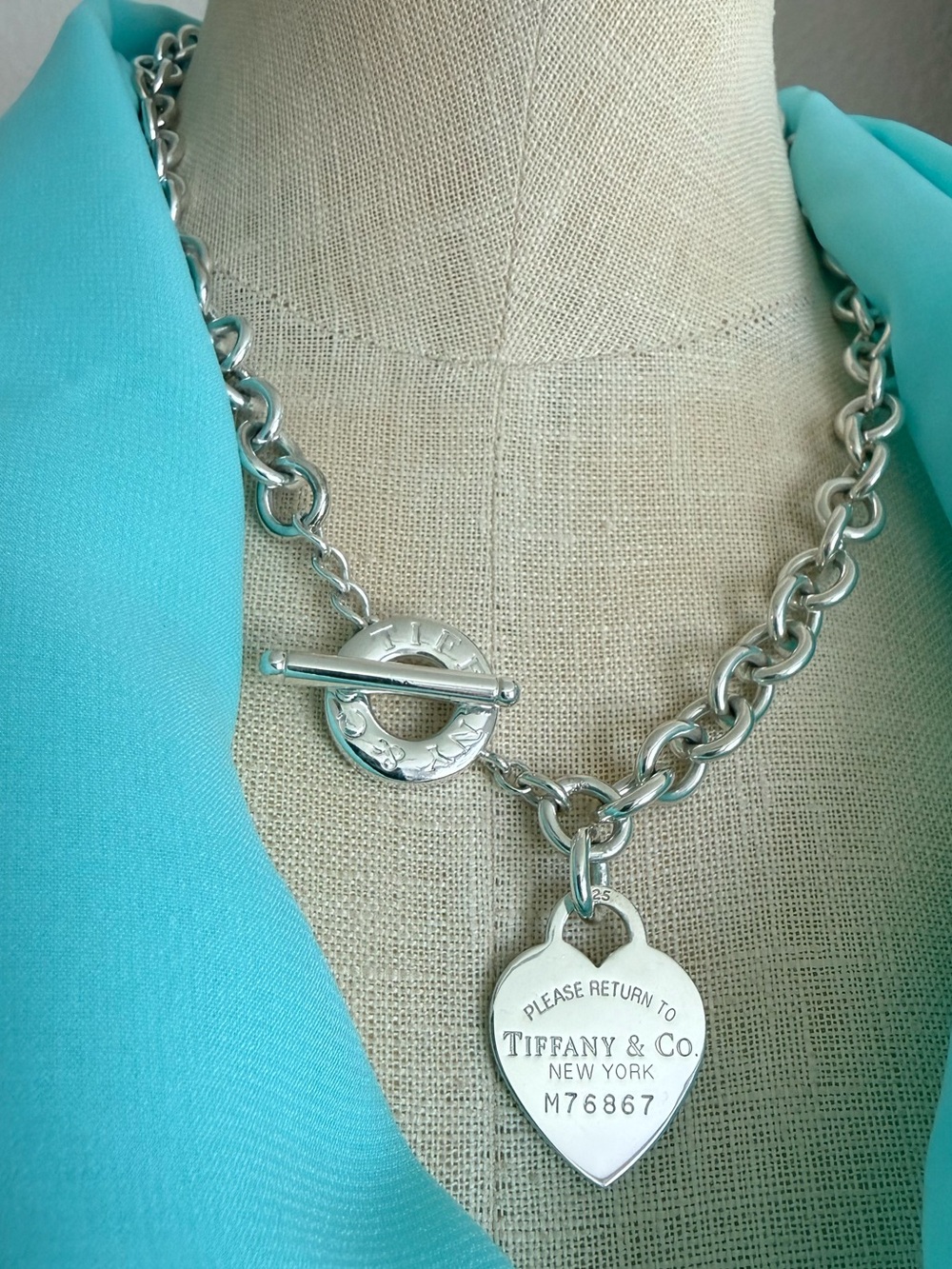 21” Please Return To Tiffany Heart Tag Toggle Necklace